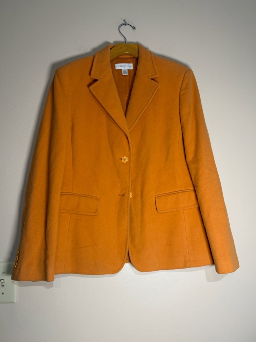 Casual Corner Orange Tailored Wool-Blend Blazer